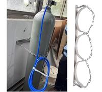 Estante de almacenamiento de cilindros de gas ajustable for montaje en pared, soporte de acero inoxidable con cadena.(34.3 inches-3 Bottles)