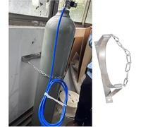Estante de almacenamiento de cilindros de gas ajustable for montaje en pared, soporte de acero inoxidable con cadena.(12.6 inches-1 Bottle)