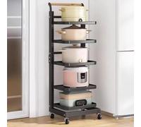 Estante de almacenamiento de cocina para microondas que ahorra espacio con tablas negras de 5 x 5 pulgadas, perfecto para ollas y sartenes, cubierta de gabinete, nización eficiente de la cocina