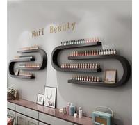 Estante de almacenamiento de cosméticos montado en la pared, organizador que ahorra espacio para esmalte de uñas y aceites esenciales en salón o hogar