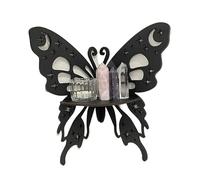 Estante de almacenamiento de cristal de mariposa hueco de madera negra, estante de almacenamiento de madera para almacenamiento de aceites esenciales de piedras preciosas, regalo para mujeres,