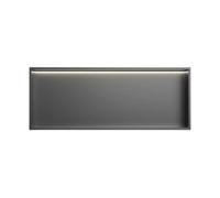 Estante de almacenamiento de ducha de acero inoxidable con iluminación LED, no necesita azulejos, acabado metálico, negro y dorado champán, 92 x 32 x 12,5 cm, perfecto para la organización del baño