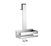 Estante de almacenamiento de ducha, organizador colgante ajustable de acero inoxidable con ganchos, no requiere taladrar para el montaje en la puerta