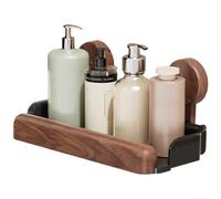 Estante de almacenamiento de esquina para baño con drenaje no perforado y estantes acrílicos, sin rastro para una fijación firme en varios tipos de pared (B)