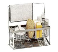 Estante de Almacenamiento de Fregadero, Estante de Esponja Estrecho Estante de Fregadero de Acero Inoxidable Estante de Trapo de Caja de Almacenamiento Adecuado para Balcones de Baño de Cocina