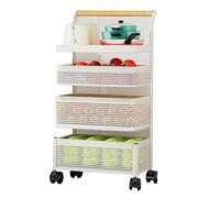 Estante de almacenamiento de frutas y verduras, carrito de cocina giratorio multifuncional, organizador de aperitivos multicapa, diseño de pie para una organización eficiente