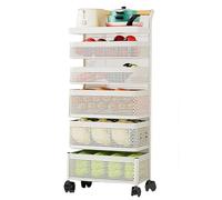 Estante de almacenamiento de frutas y verduras, carrito de cocina giratorio multifuncional, organizador de aperitivos multicapa, diseño de pie para una organización eficiente
