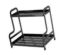 Estante de almacenamiento de hierro de 2 niveles resistente al óxido que ahorra espacio, para cocina y baño, elegante organizador de cosméticos, organizador multiusos