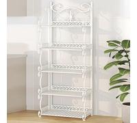 Estante de almacenamiento de metal plegable de 3, 4, 5 niveles, no requiere montaje, estantería portátil para el hogar y la oficina, para dormitorio, sala de estar, 111 cm, solución de ahorro de