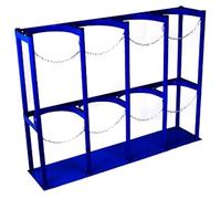 Estante de almacenamiento de metal resistente para cilindros de gas, estante fijo duradero para garaje y uso en fábrica