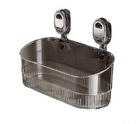 Estante de almacenamiento de montaje de succión para paredes lisas, organizador no invasivo para jabón, maquinillas de afeitar y productos para el cuidado de la piel (gris)