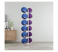 Estante de Almacenamiento de Pelotas, EXOGUN Soporte for almacenamiento de pelotas Organizadores de almacenamiento de baloncesto Equipo deportivo de metal Soporte for pelotas de garaje(White,6 layers)