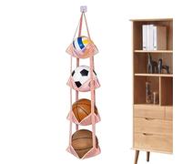 Estante de almacenamiento de pelotas, pared de malla de gran capacidad que ahorra espacio, estantes verticales de baloncesto para pelotas, para baloncesto, fútbol, voleibol, animales de peluche