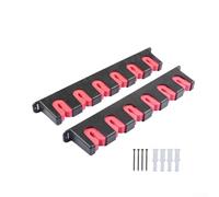Estante de almacenamiento de pesca montado en la pared con capacidad para 6 cañas con marco ABS resistente y protección acolchada de EVA (negro rojo)
