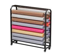 Estante de almacenamiento de rollo de tela comercial grande, de acero resistente móvil para rollos de vinilo, cuero, película de ventana y exhibición de papel pintado