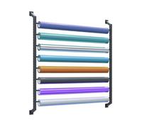 Estante de almacenamiento de rollo de tela, organizador de pared de 6 a 8 niveles para rollos de textiles, vinilo y papel pintado, soporte de suministros de manualidades que ahorra espacio para un