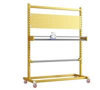 Estante de almacenamiento de rollo de tela resistente con cortador ajustable para un embalaje y envío eficientes en almacén, taller y proyectos de bricolaje