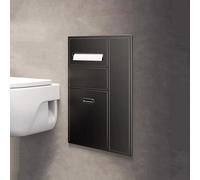 Estante de almacenamiento empotrado con cubo de basura, antihuellas, impermeable, para baño, cocina, hotel