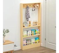 Estante de almacenamiento estrecho detrás de la puerta, estante de pared de 3/4 niveles para ahorrar espacio, para dormitorio, sala de estar y oficina (100 x 10 x 145 cm)
