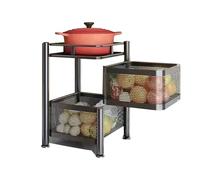 Estante de almacenamiento giratorio de 5 niveles para cocina, organizador de carrito que ahorra espacio para verduras y frutas, ideal para patatas, cebollas y más