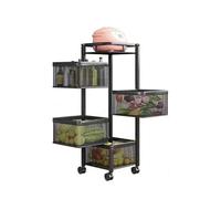 Estante de almacenamiento giratorio para cocina, carrito organizador de verduras y frutas de 5 niveles para patatas, cebollas y más, solución de almacenamiento giratoria que ahorra espacio