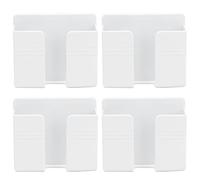 Estante de Almacenamiento montada en la Pared 4pcs Punch Wall Control Remoto Teléfono móvil Carga Base Base de Soporte Spots Gaving ABS Organizador para la Oficina del baño de (Franja Horizontal)