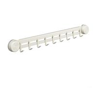 Estante de almacenamiento montado en la pared con ganchos de ventosa para utensilios de cocina, no requiere herramientas para la instalación y fácil extracción (blanco, 40 cm)