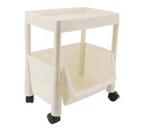Estante de Almacenamiento Móvil, Estantería Móvil de Gran Capacidad con Polea Freno, Organizador Servicios Públicos Estantería para el Hogar, Cocina, Dormitorio (Dos Capas con)