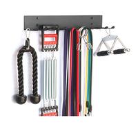 Estante de almacenamiento multifuncional para equipos de gimnasio, soporte de pared para bandas de ejercicio, cinturones de elevación y cuerdas de saltar