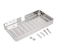 Estante de almacenamiento para baño, soporte de pared de acero inoxidable, estante de drenaje, cesta organizadora combinada para baño, cocina, champú, jabón (plata)