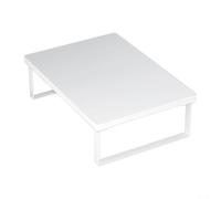 Estante de almacenamiento para encimera de cocina, soporte de microondas, marco de metal, organizador de estantes de madera, 30 x 40 cm (blanco)