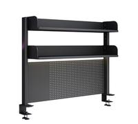Estante De Almacenamiento Para Escritorio, Organizador De Escritorio Con Abrazadera, Tablero Perforado Extensor De Escritorio, Panel De Privacidad Para Escritorio De Juegos(Black,100cm/39.3in)