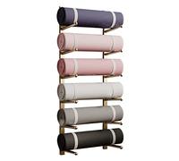 Estante de almacenamiento para esterilla de yoga montado en la pared, soporte de metal de 9 niveles para alfombrillas de ejercicio y rodillos de espuma, marco de hierro duradero para el hogar, estudio