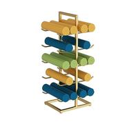 Estante de almacenamiento para esterilla de yoga, organizador de pie de 5 niveles para sala de yoga y gimnasio en casa, tiene capacidad para múltiples tapetes y rodillos de espuma
