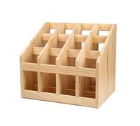 Estante de almacenamiento para esterilla de yoga, organizador de soporte de madera para esterillas de yoga, rodillos de espuma y accesorios, soporte multiusos para suelo de 8/12 ranuras