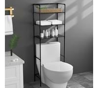 Estante de almacenamiento para inodoro que ahorra espacio, material de polipropileno, instalación sin taladro, sobre el nizador de inodoro para soluciones de almacenamiento eficientes