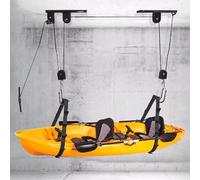 Estante de almacenamiento para kayak, sistema de polea de techo para un almacenamiento eficiente, elevador que ahorra espacio para kayaks, canoas, bicicletas y escaleras, ideal para organización de