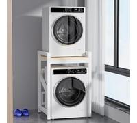 Estante de almacenamiento para lavadora y secadora, altura ajustable, kit de ahorro de espacio para 25.5 pulgadas de ancho, metal para lavandería, maximiza la eficiencia del espacio