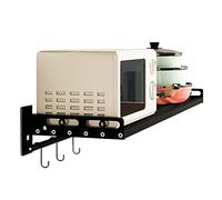 Estante de almacenamiento para microondas, soporte plegable de acero inoxidable, soporte de pared para horno, solución de almacenamiento multifuncional de cocina