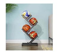 Estante de almacenamiento para pelotas deportivas, organizador vertical duradero para baloncesto, voleibol, balones de fútbol, uso en interiores y exteriores