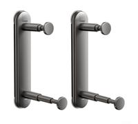 Estante de almacenamiento para perchas, paquete de 2, soporte telescópico extensible para barra de lavandería, solución de organización de ahorro de espacio para armario y área de lavadora (gris)