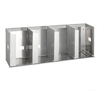 Estante de almacenamiento para tapa de taza de cocina hecho de acero inoxidable con divisores ajustables para diseños personalizados en gabinete montado o independiente(4)