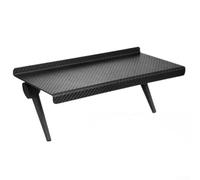 Estante de almacenamiento para TV o monitor de computadora, organizador de escritorio ABS para enrutador inalámbrico, decodificador, no requiere taladro, negro (26 x 11.5)