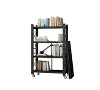 Estante de almacenamiento plegable con ruedas, estante multicapa para microondas, instalación libre, estante versátil para cocina, sala de estar, baño (81 x 34 x 125 cm)