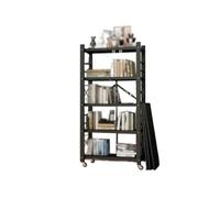 Estante de almacenamiento plegable con ruedas, estante multicapa para microondas, instalación libre, estante versátil para cocina, sala de estar, baño (81 x 34 x 155 cm)