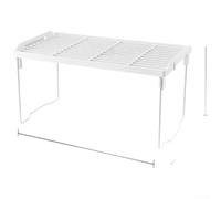 Estante de almacenamiento plegable multiusos con organizador en capas para cocina, baño, dormitorio, apilable y material de polipropileno con diseño ventilado abierto para evitar derrames (C)