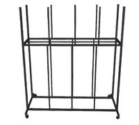 Estante de almacenamiento portátil con ruedas giratorias, caja de cartón resistente para almacén y fábrica, soporte de exhibición de hierro negro móvil (135 x 60 x 150 cm, capacidad para 100-150 cajas