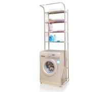 Estante de almacenamiento sobre el inodoro, 4 estantes ajustables que ahorran espacio, color blanco, se adapta a 59-84 cm, ideal para lavandería y espacios pequeños