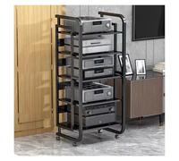 Estante de alta fidelidad de 5 niveles de 43 pulgadas de alto, estante ajustable para consola de juegos, reproductor de discos, receptor estéreo y reproductor de CD