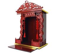 Estante De Altar Budista Estante De Buda Soporte De Estatua, Madera Tallada A Mano Meditación China Santuarios Budistas Estante De Pared Estatua Vitrina for Decoración del Hogar(Red 1,66*42*28cm)